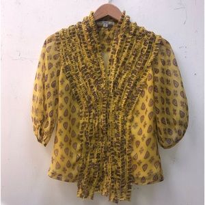Yellow paisley Tencel blouse